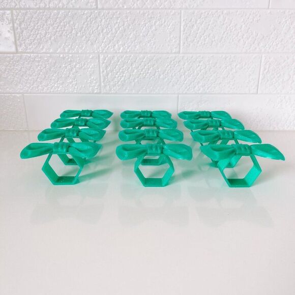 Stylish Bow Napkin Rings – Medium Green - Handmade - Wedding Party Event Planner - Picture 8 of 11